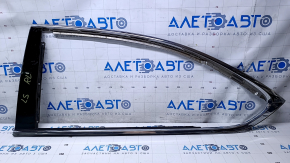 Upper rear left door molding Lexus LS460 LS600h 07-12 long, chrome, gloss black trim, scratches on trim
