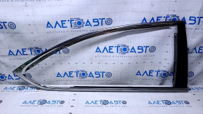 Molding rear right door Lexus LS460 LS600h 07-12 long, chrome, trim black gloss, scratches on trim