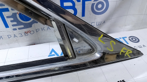 Upper door molding front right Lexus LS460 LS600h 07-12 chrome, trim black gloss, paint peeled off on the trim, without plug, scratches