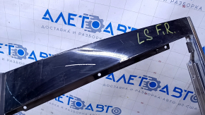 Upper door molding front right Lexus LS460 LS600h 07-12 chrome, trim black gloss, paint peeled off on the trim, without plug, scratches