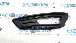 Bumper grille left Ford Focus mk3 15-18 rest for fog lights, type 1, black gloss