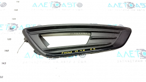 Bumper grille right Ford Focus mk3 15-18 rest for fog lights, type 1, black gloss