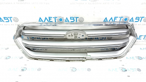 Radiator grill grill Ford Escape MK3 17-19 rest, gray with chrome, cracked, sand on chrome, scratches