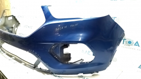 Front bumper bare Ford Escape MK3 17-19 rest, blue N6, cracked, rubbed