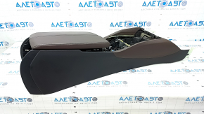 Console central armrest BMW 5 G30 17-23 leather black-brown, dark brown armrest, scratches