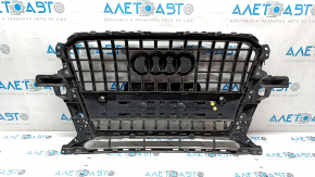 Radiator grill Audi Q5 8R 13-17 rest, for parking sensors, gloss, chrome, sand, peeling paint, scratches