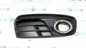 Lower grille of the front bumper left Audi Q5 8R 13-17 rest, matt+gloss chrome under fog lights, type 2, sand, scuffs