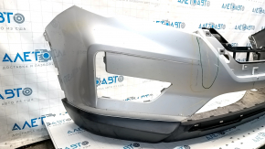 Bare front bumper Nissan Rogue 17- silver K23, scratches, sand, broken mount, tears
