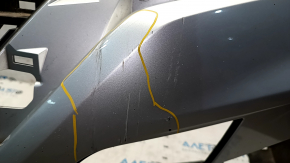 Bare front bumper Nissan Rogue 17- silver K23, scratches, sand, broken mount, tears