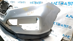 Bare front bumper Nissan Rogue 17- silver K23, scratches, sand, broken mount, tears