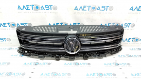 Radiator grill assembly VW Tiguan 12-17 rest with badge, sand, chrome swelled