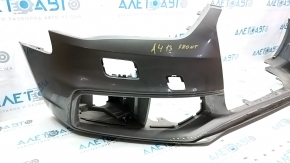 Bare front bumper Audi A4 B8 13-16 rest, graphite LX7R, under headlight washers, scuffs
