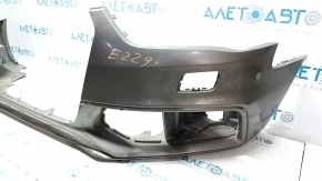 Bare front bumper Audi A4 B8 13-16 rest, graphite LX7R, under headlight washers, scuffs