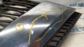 Radiator grill grill Nissan Rogue 17 - under the camera, under the radar, under the square emblem, without the emblem, sand, swollen chrome