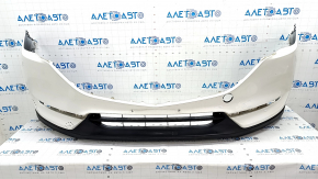 Front bumper bare Mazda CX-5 17- white, torn, dented, scratches, broken fasteners