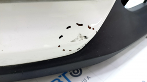Front bumper bare Mazda CX-5 17- white, torn, dented, scratches, broken fasteners