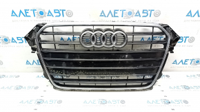 Radiator grille assembly Audi A4 B8 13-16 rest gloss, S line, peeling coating, cracked