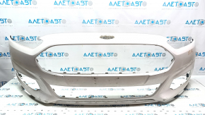 Front bumper bare Ford Fusion mk5 13-16 without parking sensors, white UG, scratches, dented, non-factory holes