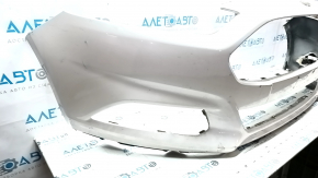 Front bumper bare Ford Fusion mk5 13-16 without parking sensors, white UG, scratches, dented, non-factory holes