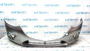 Front bumper bare Mazda 3 14-16 BM prerest, silver 38P, pressed, scratches, torn fasteners