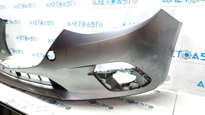 Front bumper bare Mazda 3 14-16 BM prerest, silver 38P, pressed, scratches, torn fasteners