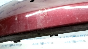 Bare front bumper upper part Jeep Cherokee KL 19-21 red PRV, for parking sensors, without plug towing hook, broken mount, torn mount, non-factory holes, scratches