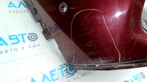 Bare front bumper upper part Jeep Cherokee KL 19-21 red PRV, for parking sensors, without plug towing hook, broken mount, torn mount, non-factory holes, scratches