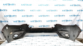 Bare front bumper upper part Jeep Cherokee KL 19-21 red PRV, for parking sensors, without plug towing hook, broken mount, torn mount, non-factory holes, scratches