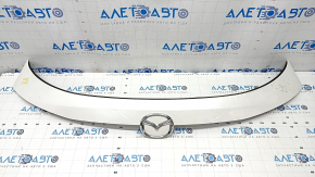 Upper trunk door molding Mazda CX-5 17- with emblem, under glass, broken fasteners