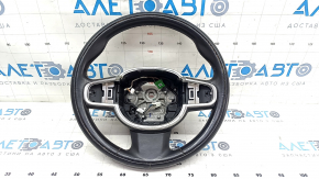 Steering wheel bare Volvo XC90 16-22 leather black, with heating without petals, scratches, worn, chrome peeled off