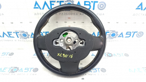 Steering wheel bare Volvo XC90 16-22 leather black, with heating without petals, scratches, worn, chrome peeled off