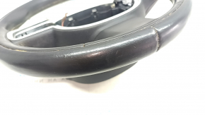 Steering wheel bare Volvo XC90 16-22 leather black, with heating without petals, scratches, worn, chrome peeled off