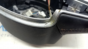 Steering wheel bare Volvo XC90 16-22 leather black, with heating without petals, scratches, worn, chrome peeled off