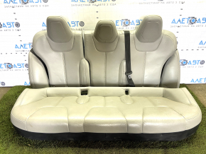 Back row of seats 2nd row Tesla Model S 12-15 pre-restored, grey leather, needs cleaning, scratch