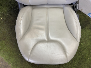 Passenger seat Tesla Model S 12-15 pre-rest, type 2, without airbag, electric, heated, gray leather, cracked leather