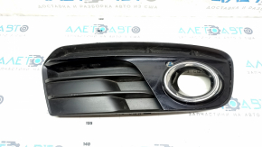 Lower grille of the front bumper right Audi Q5 8R 13-17 rest, matt + gloss chrome under fog lights, type 2, sand, scuffs