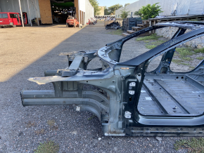 Front left quarter Tesla Model S 12-15 pre-rest RWD on the body, aluminum panel, green PMSG