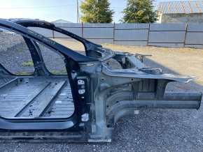 Front right quarter Tesla Model S 12-15 pre-rest RWD on the body, aluminum panel, green PMSG