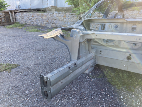 Front right quarter Tesla Model S 12-15 pre-rest RWD on the body, aluminum panel, green PMSG