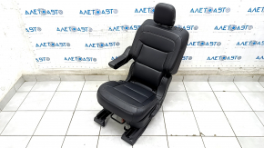 Seat 2 row left Ford Explorer 20 - leather black, mechanical, scratches on plastic