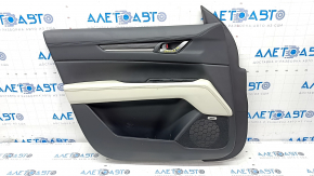 Door trim card front left Mazda CX-5 17- BOSE, with black leather insert, armrest leather gray, for cleaning