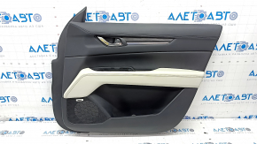 Door trim card front right Mazda CX-5 17- BOSE, with black leather insert, armrest leather gray, for cleaning