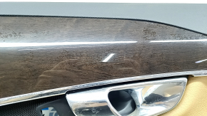 Door trim card rear right Volvo XC90 16-22 leather black, beige insert, beige armrest, without curtain, scratches, bumps