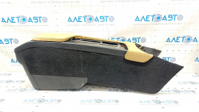 Central console armrest and cup holders Volvo XC90 16-22 beige leather, tear, dry cleaning, scratches