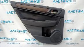 Door trim card rear left Subaru Outback 15-19 black, leather, wood insert, scratches