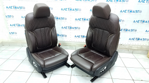 Complete set of seats BMW 5 G30 17-23 with airbag, electric, heated, memory, dark brown leather, Comfort, scratches, bumps