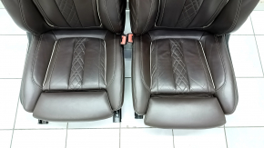 Complete set of seats BMW 5 G30 17-23 with airbag, electric, heated, memory, dark brown leather, Comfort, scratches, bumps