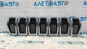 Radiator grill grill Jeep Cherokee KL 14-18 prerest chrome set 7 pcs, butt