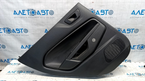 Door trim card rear left Ford Fiesta 11-19 black with black insert plastic, armrest plastic, under fur window lifter, scratches