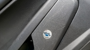 Door trim card rear left Ford Fiesta 11-19 black with black insert plastic, armrest plastic, under fur window lifter, scratches
